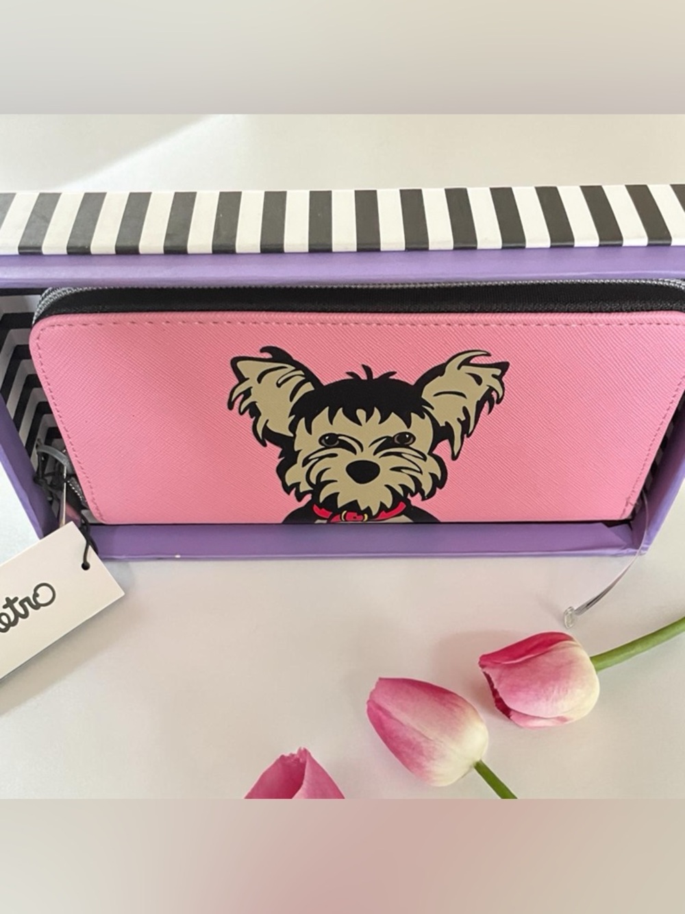 NWT. Marc Tetro Pink Yorkie Wallet